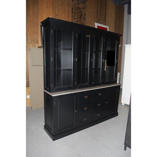 123schrank Buffetschrank Lin 01 - 200x48x220H cm - 4 Flügeltüren - 6 Soft-Close-Schubladen - 2 geschlossene Flügeltüren