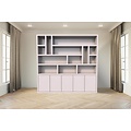 123schrank Kleiderschrank Las Vegas - 250x35x240H cm - offene Einlegeböden - schlankes Design - 5 grifflose Türen