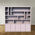 123schrank Kleiderschrank Las Vegas - 250x35x240H cm - offene Einlegeböden - schlankes Design - 5 grifflose Türen