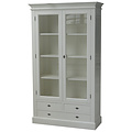 123schrank Vitrine Juan les Pins - 110x43x190H cm - 2 Flügeltüren - 3 Soft-Close-Schubladen