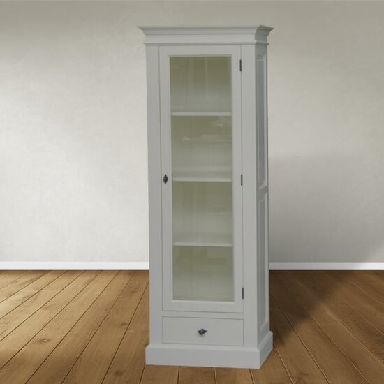 123schrank Rougemont Glasschrank - 70x43x190H cm - 1 Flügeltür - 1 Schublade mit Soft-Close