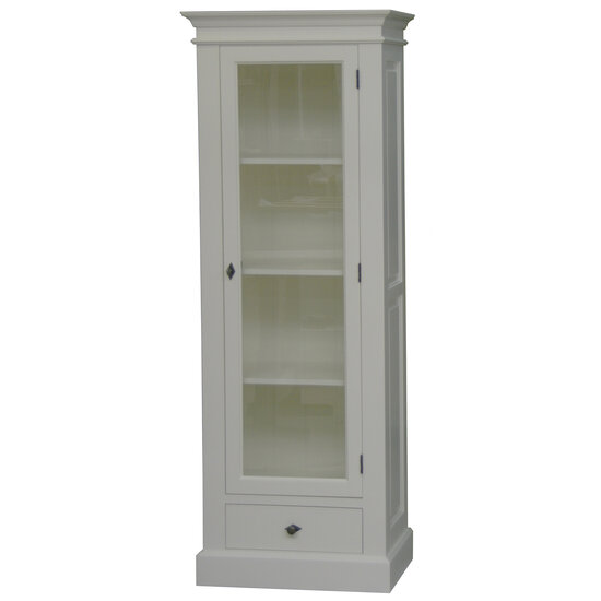 123schrank Rougemont Glasschrank - 70x43x190H cm - 1 Flügeltür - 1 Schublade mit Soft-Close