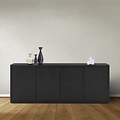 123schrank Sideboard Manhattan 06 - 200x40x80H cm - schlankes Design - 4 push-to-open Türen - grifflose Türen