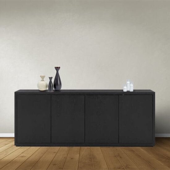 123schrank Sideboard Manhattan 06 - 200x40x80H cm - schlankes Design - 4 push-to-open Türen - grifflose Türen