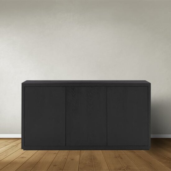 123schrank Sideboard Manhattan 07 - 160x40x80H cm - schlankes Design - 3 push-to-open Türen - grifflose Türen