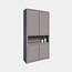 123schrank Regal Manhattan 08 - 120x40x240H cm - schlankes Design - 4 grifflose Türen - offener Fachbereich
