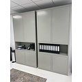 123schrank Regal Manhattan 08 - 120x40x240H cm - schlankes Design - 4 grifflose Türen - offener Fachbereich