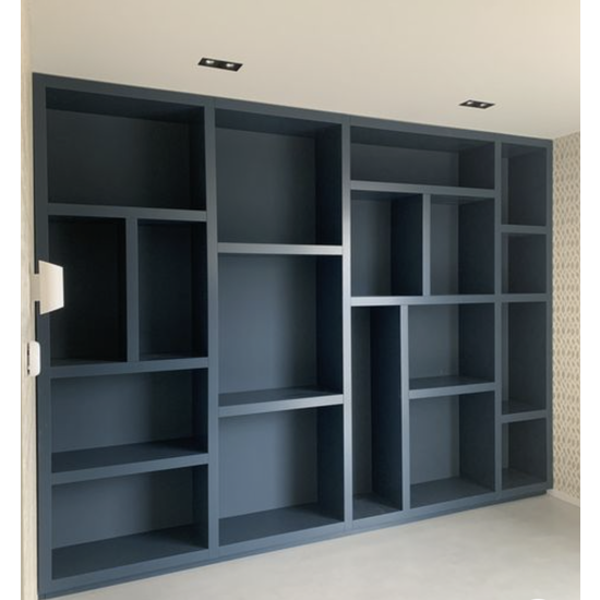 123schrank Sideboard Granada - 300x35x240H cm - offene Regale - schlankes Design - Hängeschrank - 5cm Bodenstärke