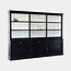 123schrank Buffetschrank Miami Beach - 240x53x218H cm - 3 Schiebetüren für Vitrinen - 3 Schubladen - 3 geschlossene Schiebetüren - Glasseiten