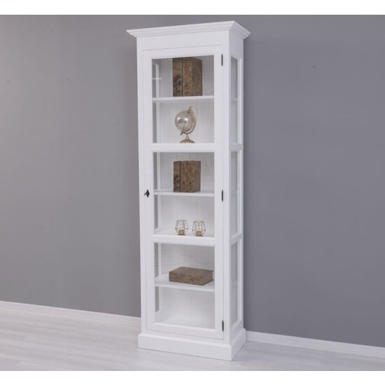 123schrank Vitrine Toulon - 75x40x220H cm -Ganzglas - 1 Tür - 5 Einlegeböden