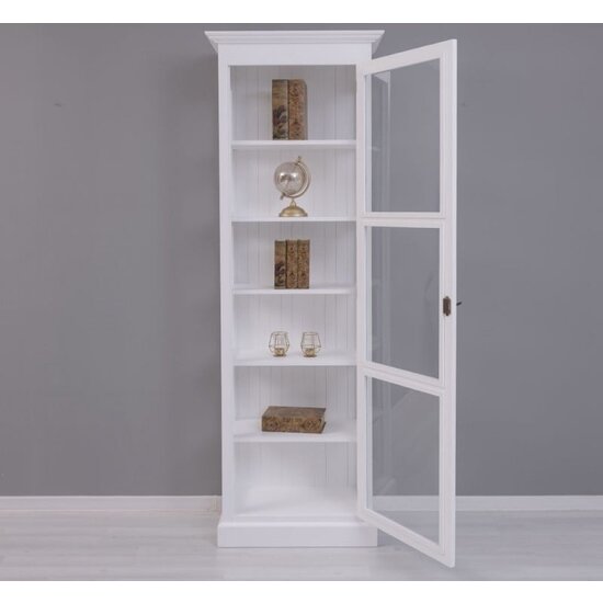 123schrank Vitrine Toulon - 75x40x220H cm -Ganzglas - 1 Tür - 5 Einlegeböden