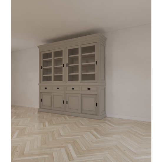123schrank Buffetschrank South Beach - 240x50x240H cm - 8 Schiebetüren - 4 Soft-Close-Schubladen