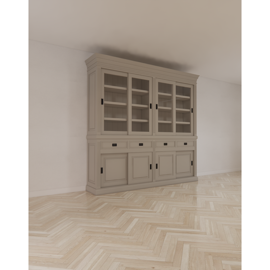 123schrank Buffetschrank South Beach - 240x50x240H cm - 8 Schiebetüren - 4 Soft-Close-Schubladen