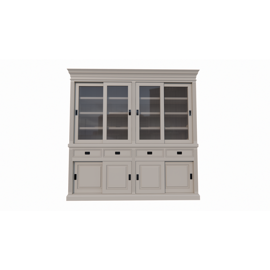 123schrank Buffetschrank South Beach - 240x50x240H cm - 8 Schiebetüren - 4 Soft-Close-Schubladen