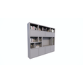 123schrank TV-Schrank Girona - 275x40x240H cm - offene Fächer im oberen Schrank und 2 Klapptüren - 4 grifflose Türen im unteren Schrank - Cinewall - TV-Fach