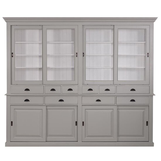 123schrank Buffetschrank Belgrad - 240x50x230H cm - 8 Schiebetüren - 10 Soft-Close-Schubladen