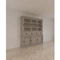 123schrank Buffetschrank Dublin - 200x46x220H cm - 3 Glasschiebetüren - 4 Soft-Close-Schubladen - 3 geschlossene Schiebetüren