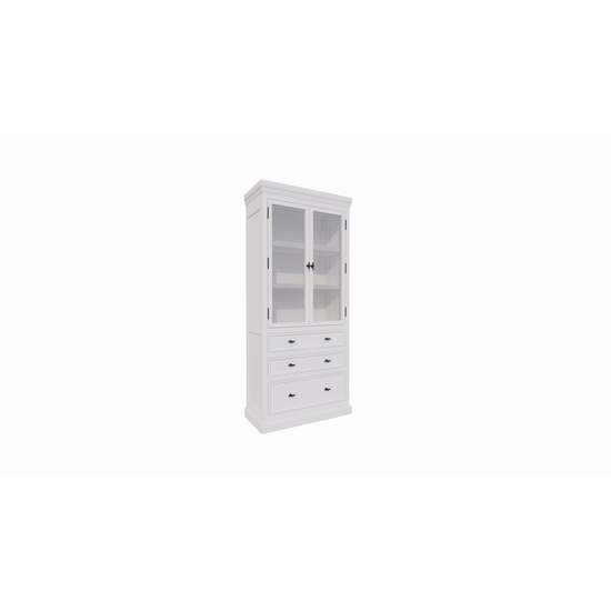 123schrank Buffetschrank Alaska - 100x48x225H cm - schwarze Griffe - 3 Soft-Close-Schubladen