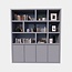 123schrank Regal Florida - 200x40x220H cm - schlankes Design - 4 grifflose Türen - 5cm Fachbodenstärke