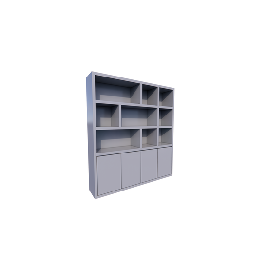 123schrank Regal Florida - 200x40x220H cm - schlankes Design - 4 grifflose Türen - 5cm Fachbodenstärke