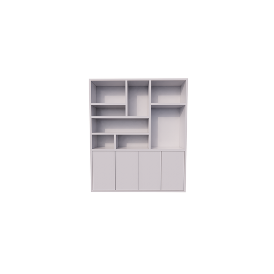 123schrank Kleiderschrank Formentera - 200x35x235H cm - Fachbodenstärke 4cm - 4 grifflose Push-to-open-Türen - schlichtes Design