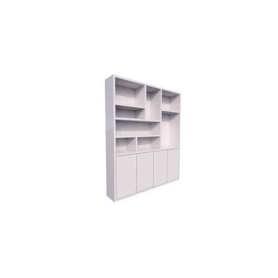 123schrank Kleiderschrank Formentera - 200x35x235H cm - Fachbodenstärke 4cm - 4 grifflose Push-to-open-Türen - schlichtes Design