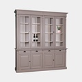 123schrank Buffetschrank Antwerpen -225x50x240H cm - 4 Vitrinentüren - 4 Soft-Close-Schubladen - 4 geschlossene Türen