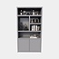 123schrank Sideboard San Diego - 120x40x220H cm - 2 push-to-open Türen - offene Fächer - grifflose Türen - 5cm Bodenstärke
