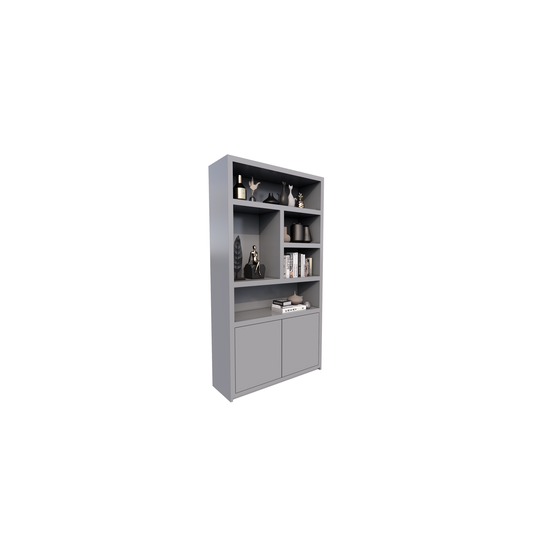 123schrank Sideboard San Diego - 120x40x220H cm - 2 push-to-open Türen - offene Fächer - grifflose Türen - 5cm Bodenstärke