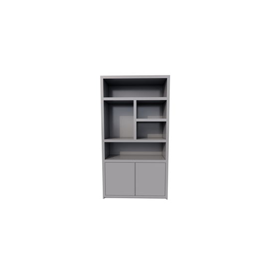 123schrank Sideboard San Diego - 120x40x220H cm - 2 push-to-open Türen - offene Fächer - grifflose Türen - 5cm Bodenstärke