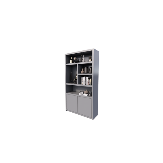 123schrank Sideboard San Diego - 120x40x220H cm - 2 push-to-open Türen - offene Fächer - grifflose Türen - 5cm Bodenstärke
