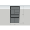 123schrank Sideboard San Diego - 120x40x220H cm - 2 push-to-open Türen - offene Fächer - grifflose Türen - 5cm Bodenstärke