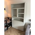123schrank Sideboard San Diego - 120x40x220H cm - 2 push-to-open Türen - offene Fächer - grifflose Türen - 5cm Bodenstärke