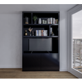 123schrank TV-Kleiderschrank Isla Bonita - 150x30x240H cm - Eiche - schlichtes Design - 2 grifflose Türen - TV-Fach - Cinewall - offene Einlegeböden - Eichenfurnier