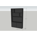 123schrank TV-Kleiderschrank Isla Bonita - 150x30x240H cm - Eiche - schlichtes Design - 2 grifflose Türen - TV-Fach - Cinewall - offene Einlegeböden - Eichenfurnier