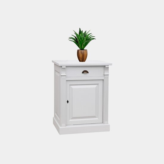 123schrank Nachttisch Zwolle - 70x50x90H cm - 1 Schublade - 1 Tür - rustikale, klassische Ausführung