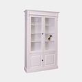 123schrank Vitrine Breda - 120x40x200H cm - 2 Vitrinentüren mit Scharnieren - 2 geschlossene Türen mit Scharnieren
