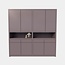 123schrank Regal Lanzarote - 240x50x240H cm - 8 Push-to-open-Türen - grifflose Türen - 4 Soft-Close-Schubladen - schlankes Design - offenes Fach in der Mitte