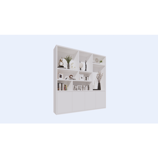 123schrank Terni Fächerschrank - 220x40x230H cm - 4 cm Fachbodenstärke - 4 push-to-open Türen - schlankes Design