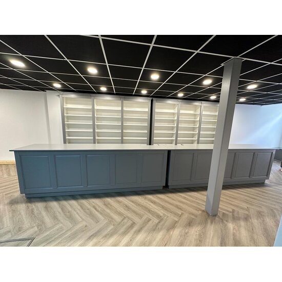 123schrank Bank Lamu - 300x60x100H cm - offene Fächer - schlichte Landhausoptik