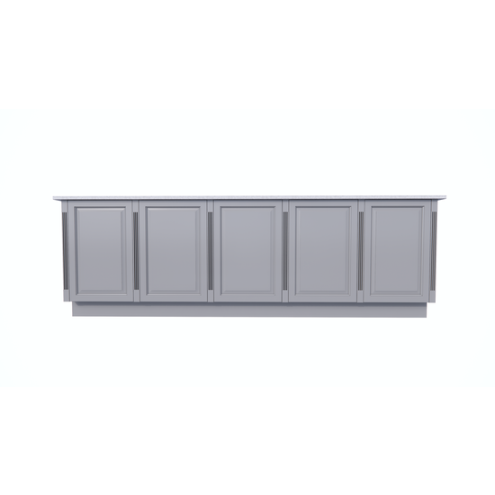 123schrank Bank Lamu - 300x60x100H cm - offene Fächer - schlichte Landhausoptik