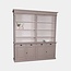 123schrank Bücherregal Leiden - 225x50x240H cm - 6 verstellbare Einlegeböden - 4 Soft-Close-Schubladen - 2 geschlossene Flügeltüren