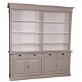 123schrank Bücherregal Leiden - 225x50x240H cm - 6 verstellbare Einlegeböden - 4 Soft-Close-Schubladen - 2 geschlossene Flügeltüren