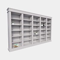 123schrank Bücherregal Queens Bibliothek - 400x40x240H cm - 25 verstellbare Einlegeböden - zerlegbar - schlichte Landhausoptik