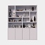 123schrank Paloma Regal - 200x35x235H cm - schlankes Design - offene Regale - 4 grifflose Push-to-Open-Türen - 4cm Bodenstärke