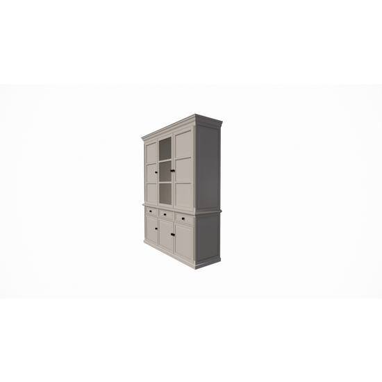 123schrank Buffetschrank Richland - 170x51x220H cm - geschlossene Türen im Oberschrank - 6 Flügeltüren - 3 Soft-Close-Schubladen - Landhausstil