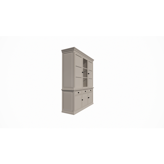 123schrank Buffetschrank Richland - 170x51x220H cm - geschlossene Türen im Oberschrank - 6 Flügeltüren - 3 Soft-Close-Schubladen - Landhausstil