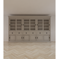 123schrank Buffetschrank Bari - 390x50x240H cm - Mittelrahmen Eiche - Oberrahmen Eiche - Rückwand Eiche - mit Schiebetüren und Soft-Close-Schubladen
