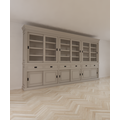 123schrank Buffetschrank Bari - 390x50x240H cm - Mittelrahmen Eiche - Oberrahmen Eiche - Rückwand Eiche - mit Schiebetüren und Soft-Close-Schubladen