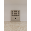 123schrank Buffetschrank Barletta - 140x48x160H cm - Dienstmädchenschrank - 2 Schranktüren - offener Mittelraum - 3 Soft-Close-Schubladen
